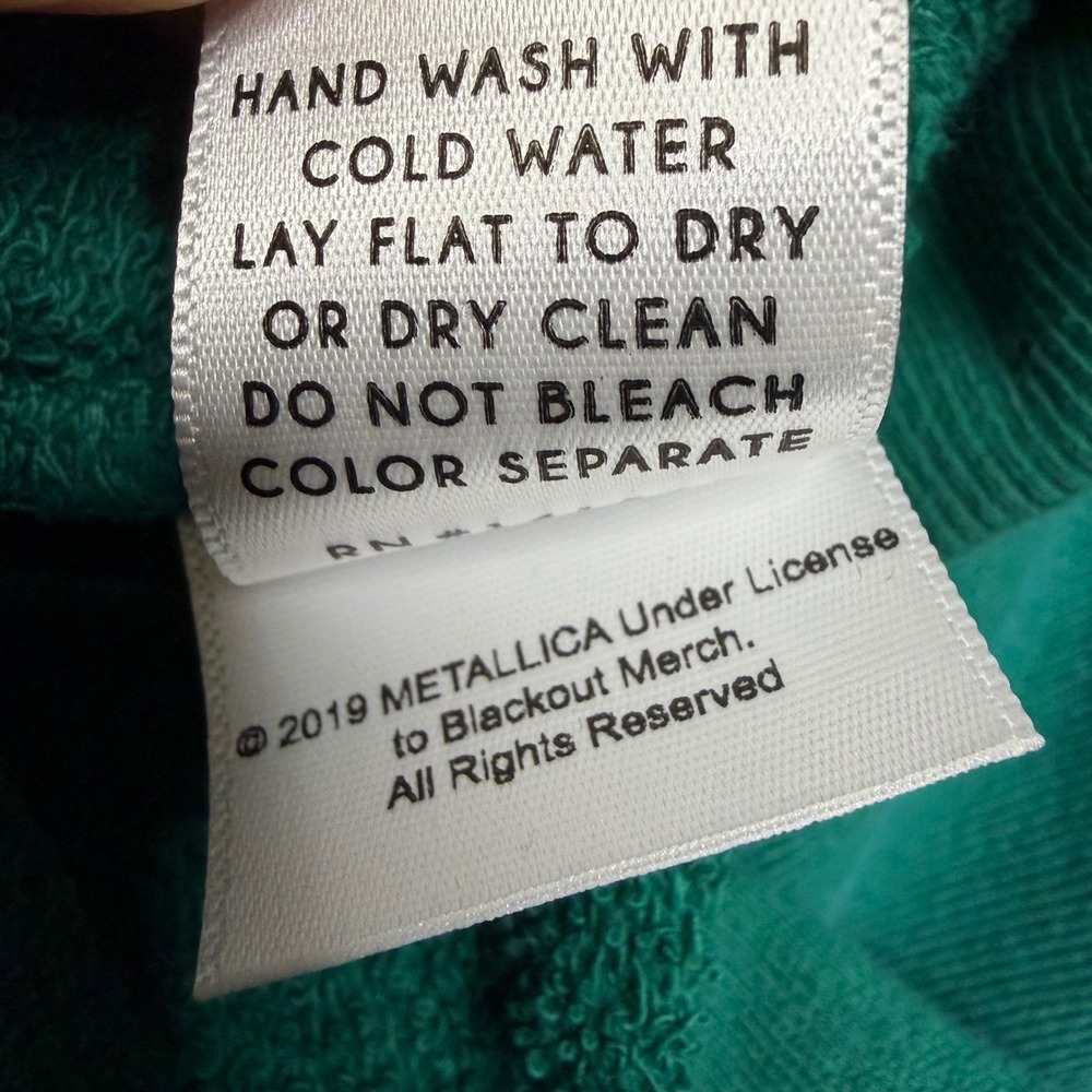 Daydreamer Metallica Sweatshirt Women M Green Birth School Metallica Death NWT - Picture 13 of 14